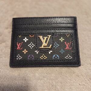 Louis Vuitton Black Card Holder with Multicolor Monogram